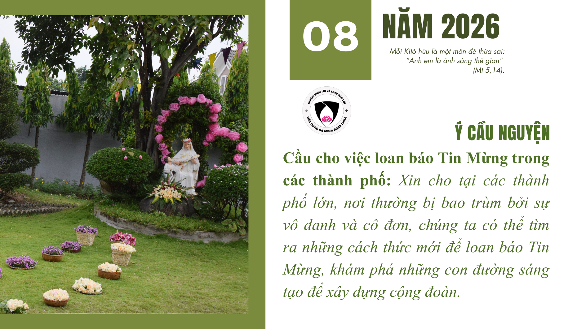 Lịch phụng vụ tháng 8/2026